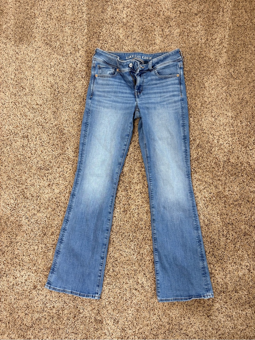 American Eagle Outfitters Medium Blue Flared Jeans - Women